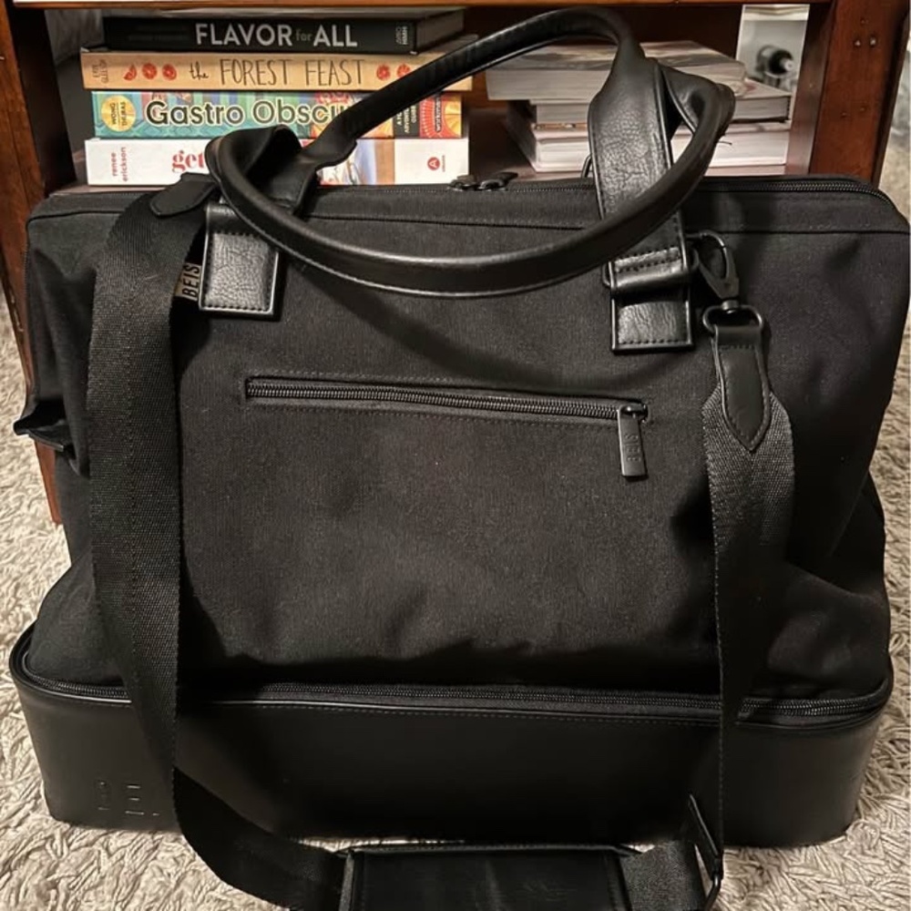 BEIS black weekender bag